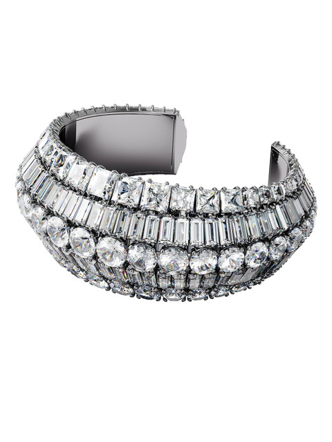 

SWAROVSKI Women White Rhodium plated Hyperbola cuff