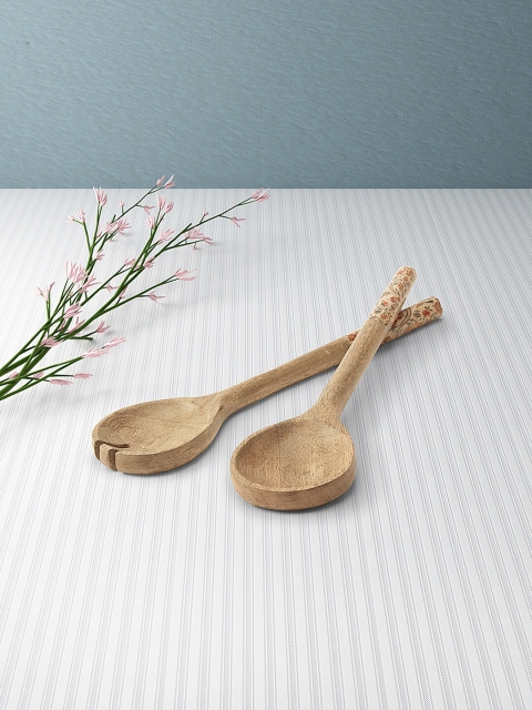 

Living scapes by Pantaloons Blue & 2 Pieces Wooden Matte Spoon