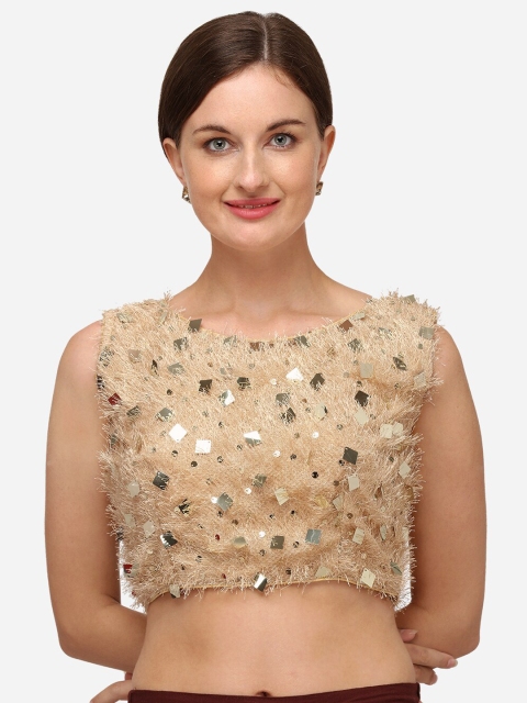 

Fab Dadu Women Beige Embellished Saree Blouse