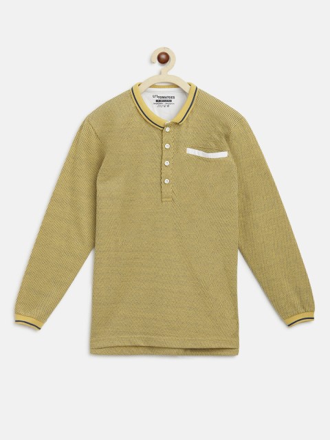 

Lil Tomatoes Boys Mustard Yellow Henley Neck T-shirt