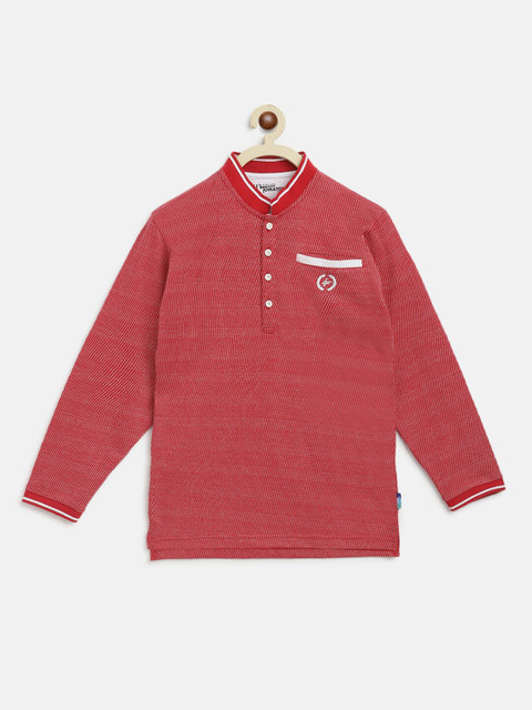 

Lil Tomatoes Boys Red & White High Neck T-shirt