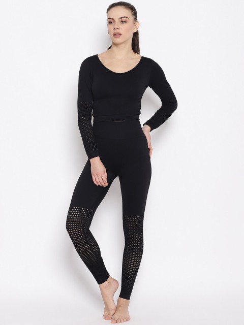 

iki chic Women Black Solid Track Suit