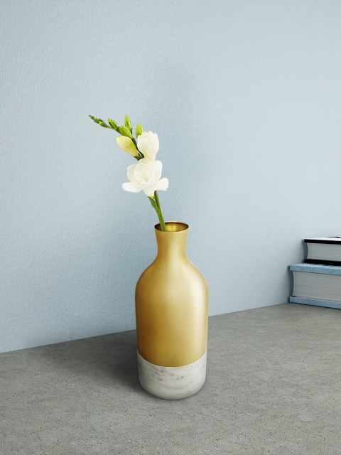 

Living scapes by Pantaloons Gold-Toned & White Solid Vase