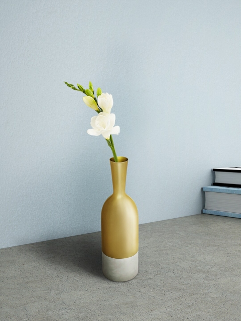 

Living Scapes By Pantaloons Gold-Toned & White Solid Vase
