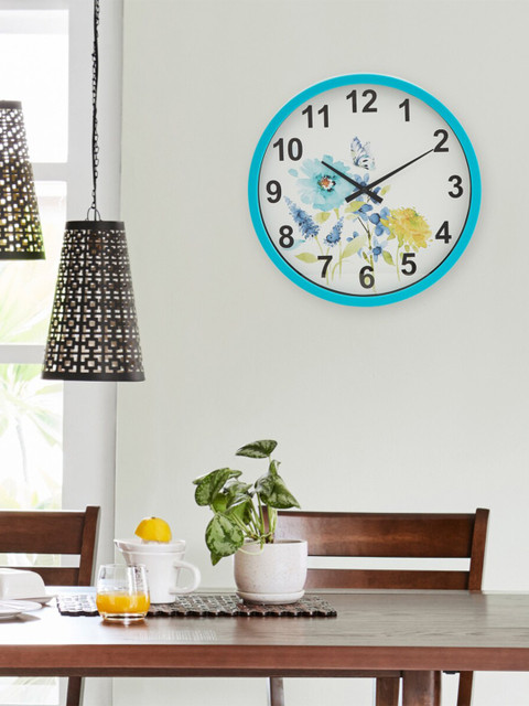 

Home Centre Blue & White Printed Floral Wall Clock