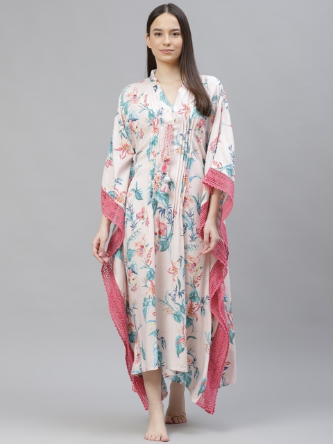 

Readiprint Fashions Pink Printed Kaftan Dress