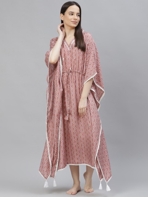 

Readiprint Fashions Brown Printed Kaftan Dress