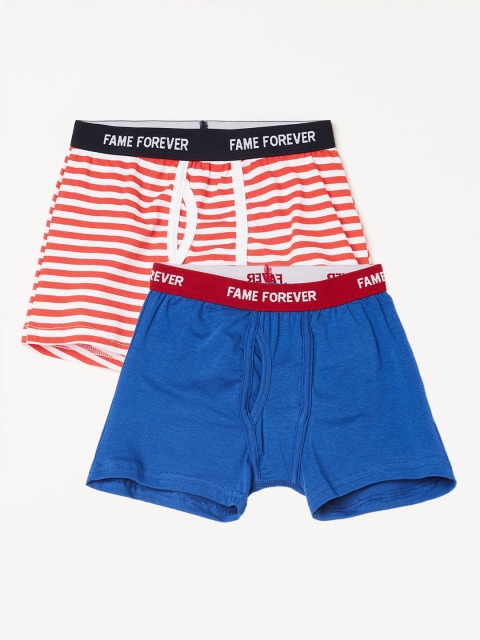 

Fame Forever by Lifestyle Boys Pack of 2 boxers Striped Boxers, Red