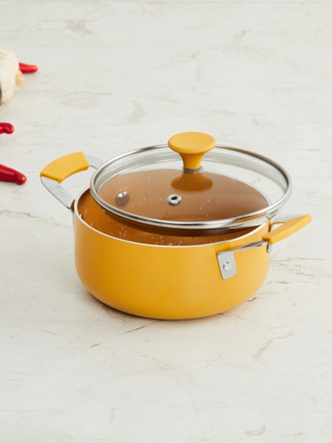 

Home Centre Yellow Solid Casserole With Lid