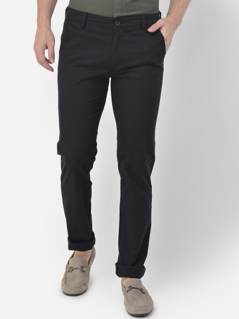 

Canary London Men Black Smart Slim Fit Cotton Chinos Trousers