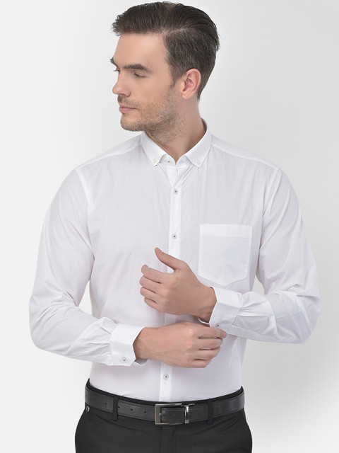 

Canary London Men White Slim Fit Opaque Casual Shirt