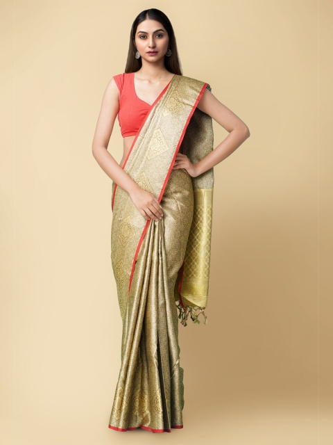 

Unnati Silks Grey & Red Woven Design Art Silk Patola Saree