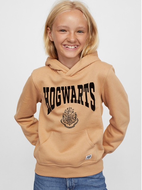 

H&M Girls Beige Flock-Print Hoodie