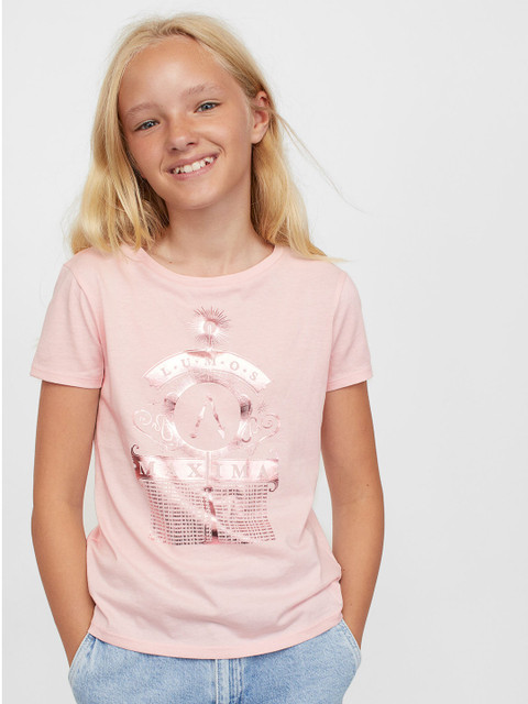 

H&M Girls Pink Print-Motif T-shirt