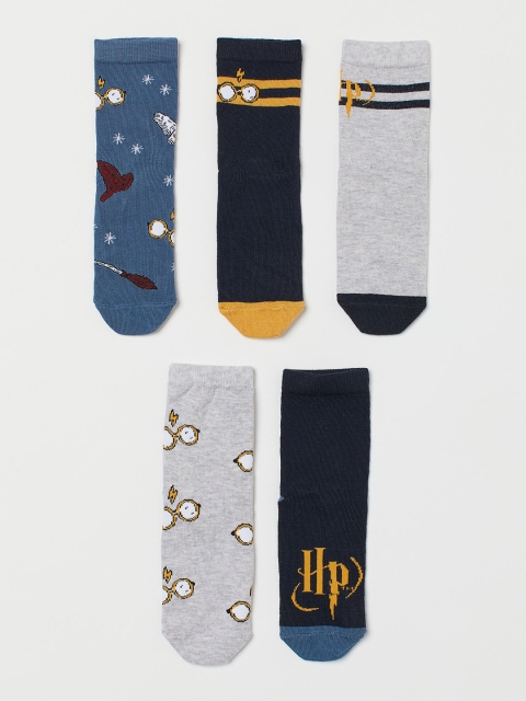 

H&M Kids Harry Potter Printed Boys 5-pack socks, Grey