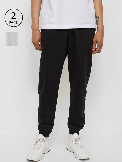 

H&M Men Black & Grey 2-Pack Regular Fit Joggers