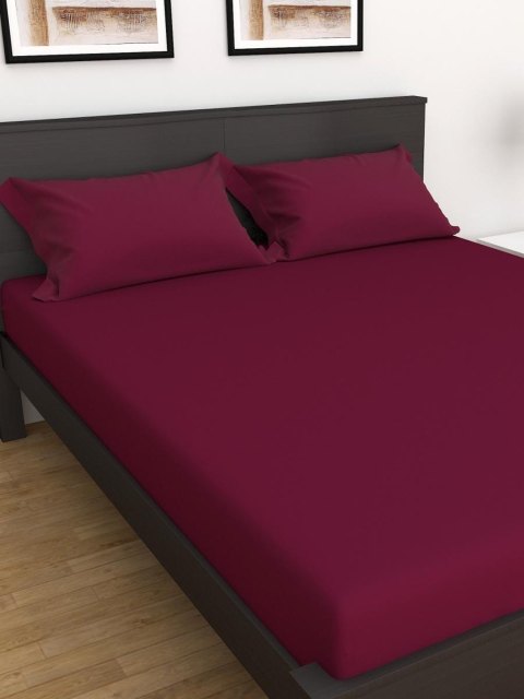 

Home Centre Red Striped 330 TC 3 King Bedsheet with Pillow Covers