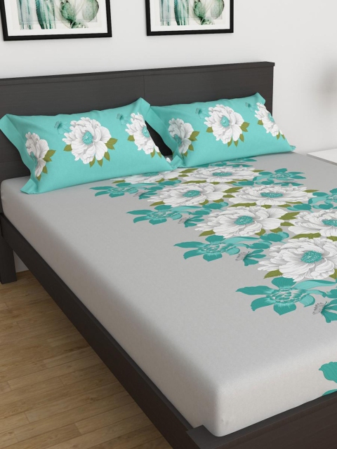 

Home Centre Red Floral 104 TC 3 King Bedsheet with Pillow Covers