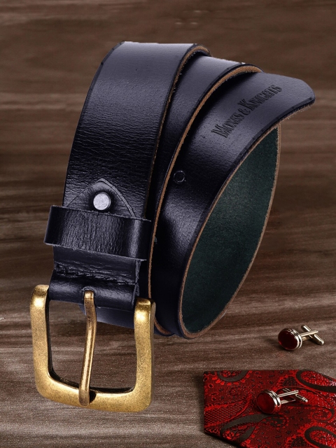 

MONKS & KNIGHTS Men Blue Leather Belt