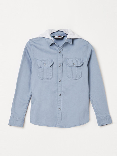 

Denimize by Fame Forever Boys Blue Slim Fit Opaque Casual Shirt