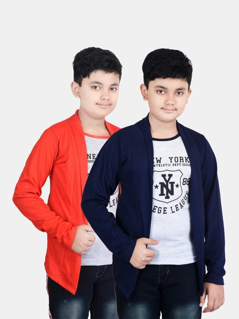 

Fabshio Boys Red Typography 2 Printed Raw Edge T-shirt