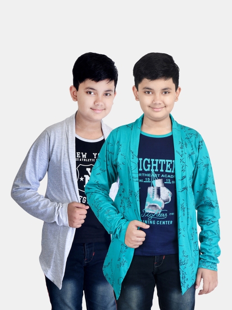 

Fabshio Boys Grey Typography 2 Printed Pockets T-shirt