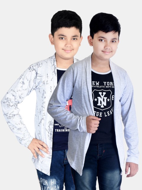 

Fabshio Pack of 2 Boys Grey & White Shrugs