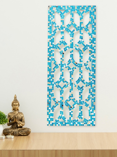 

Home Centre Blue Printed Samara Rectangular Mosaic Cutwork Wall Art