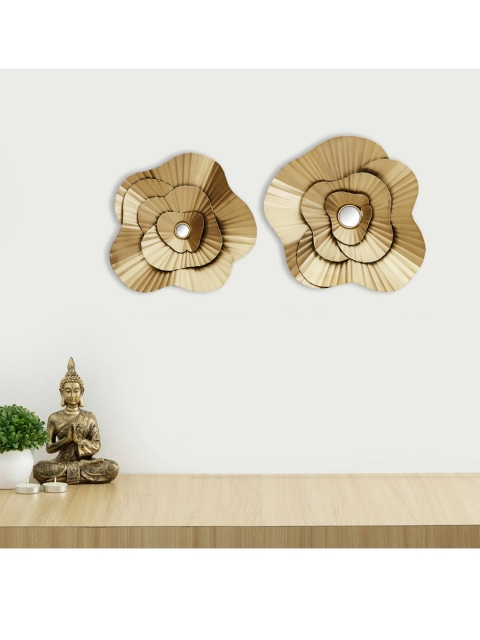 

Home Centre Gold Toned Solid Fiesta Gold Floral Wall Art