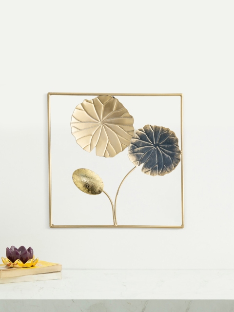

Home Centre Gold Toned Printed Iliano Round Floral Wall Art