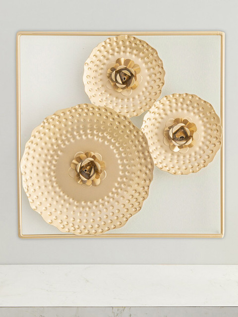 

Home Centre Gold-Toned Solid Iliano Floral Multi-Plate Wall Art