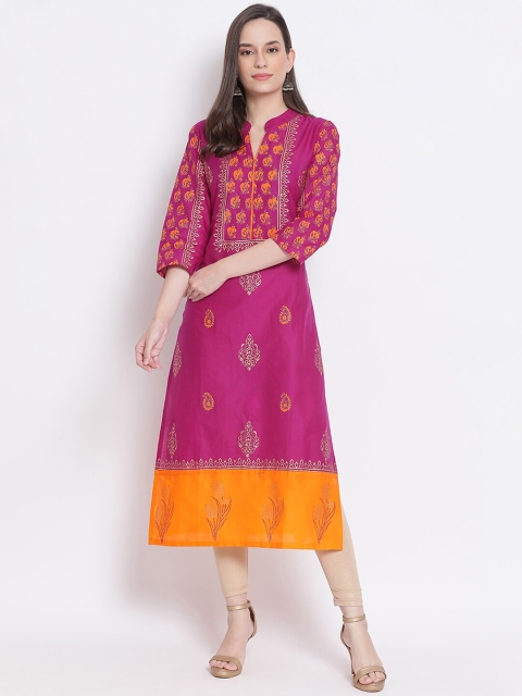 

Varkha Fashion Women Purple Ethnic Motifs Printed Gotta Patti Kurta