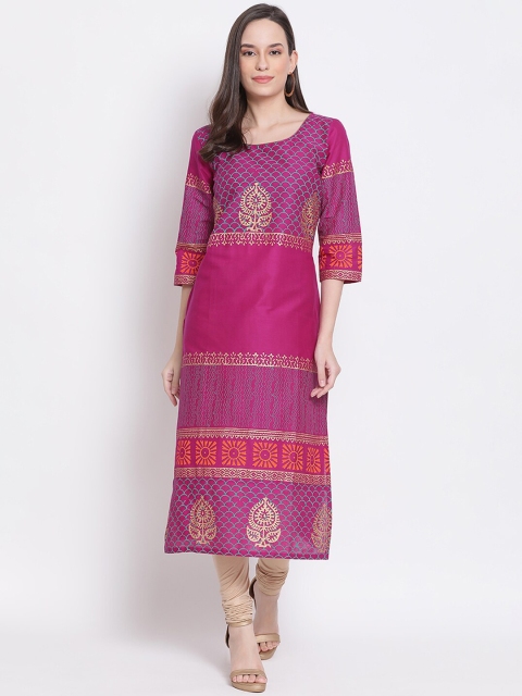 

Varkha Fashion Women Purple Ethnic Motifs Printed Kurta