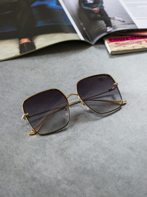 

Bellofox Unisex Grey Lens & Gold-Toned Square Sunglasses
