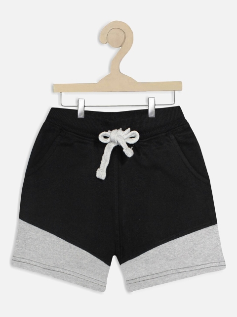

Miss & Chief Unisex Kids Grey Pure Cotton Colourblocked Regular Shorts