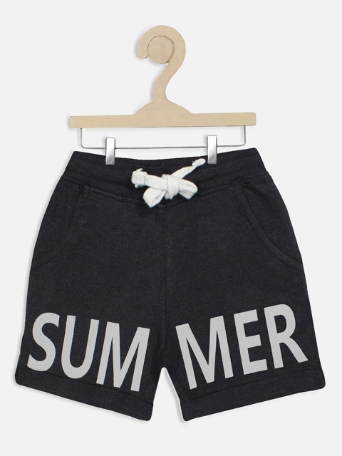 

Miss & Chief Unisex Kids Black Printed Regular Shorts