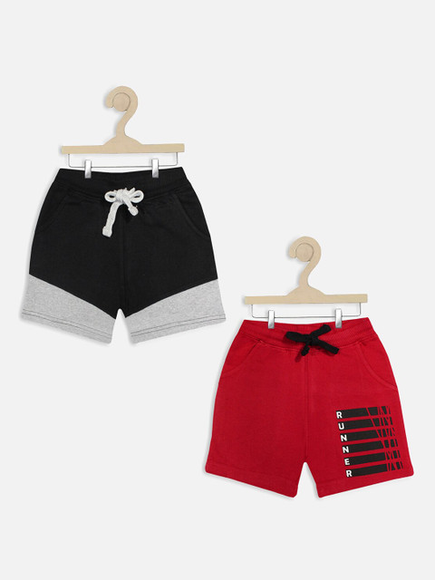 

Miss & Chief Unisex Kids Pack of 2 Regular Shorts, Red