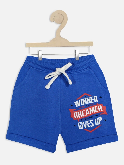 

Miss & Chief Unisex Kids Blue Printed Regular Shorts