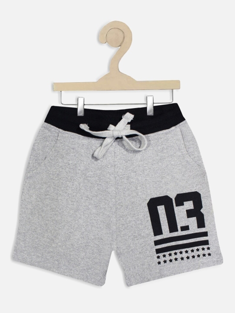 

Miss & Chief Unisex Kids Grey Regular Shorts