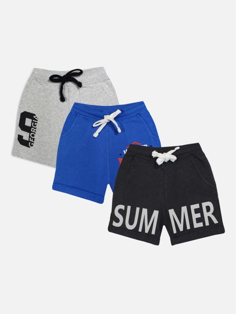 

Miss & Chief Unisex Kids Grey Typography Printed Regular Shorts