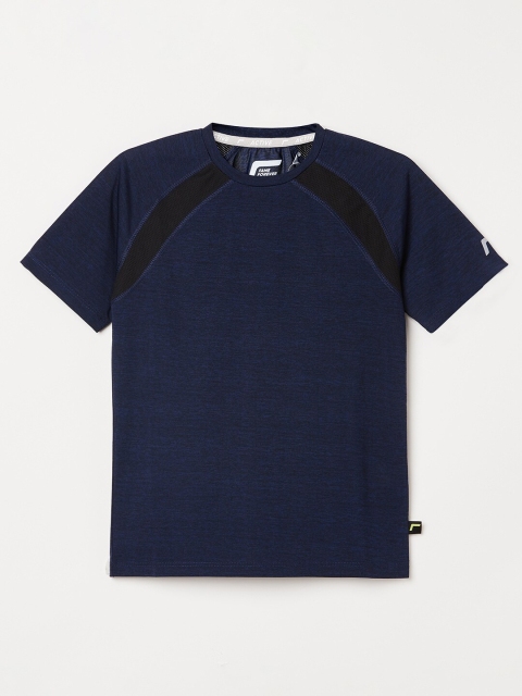 

Fame Forever Active Boys Navy Blue & Black Self Design Polyester T-shirt