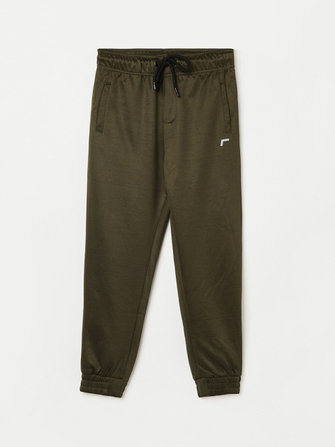 

Fame Forever Active Boys Olive Green Solid Straight-Fit Joggers