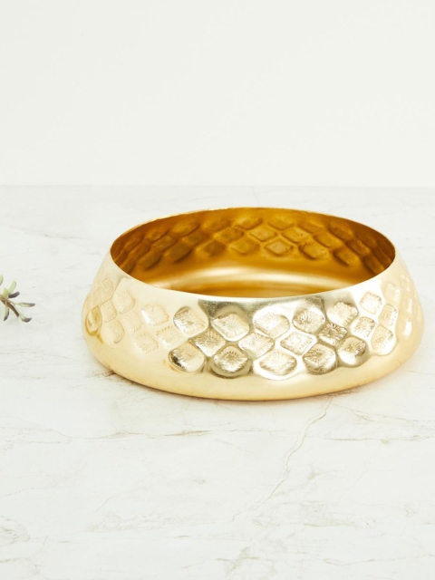 

Home Centre Gold-Toned Galaxy Embossed Decor Bowl