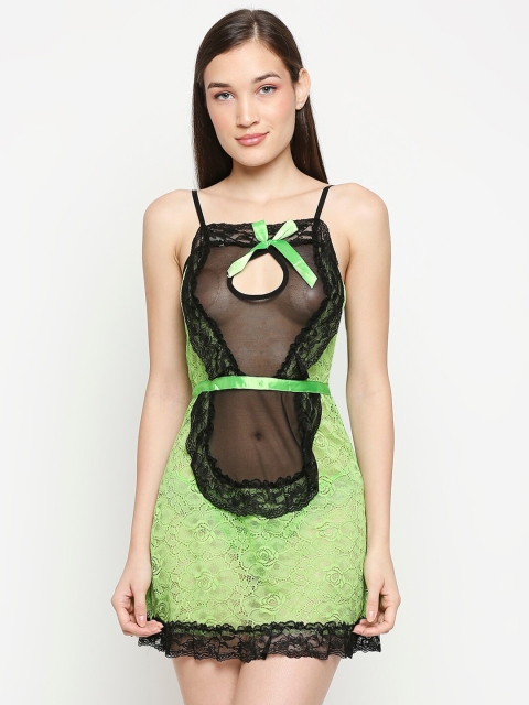 

Lady Love Green & Black Net Baby Doll