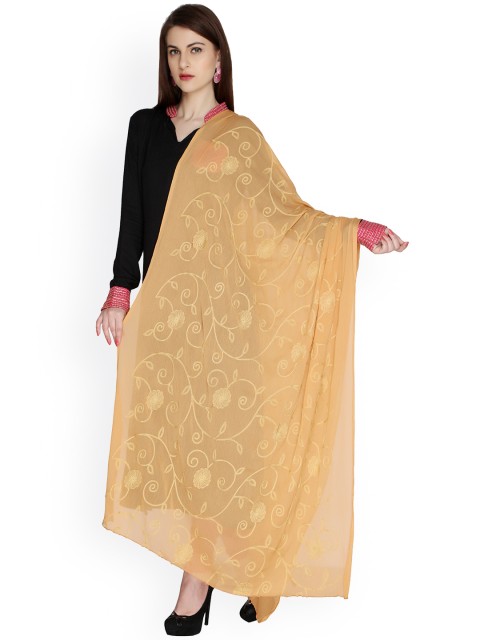 

Dupatta Bazaar Beige Embroidered Chiffon Dupatta