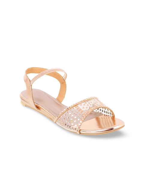 

Metro Women Beige Embellished Open Toe Flats