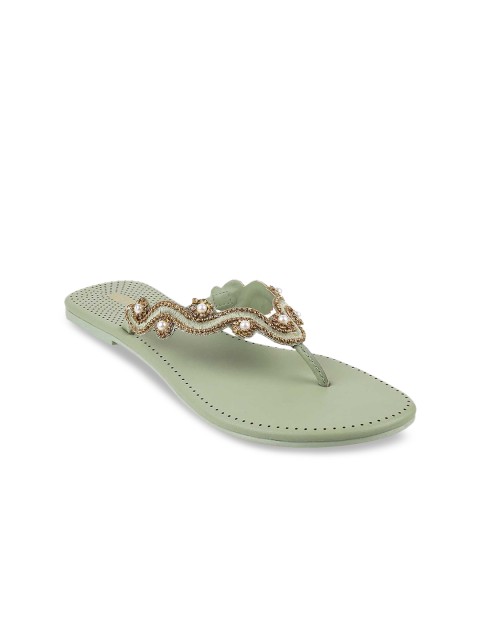 

Metro Women Green Embellished Flats