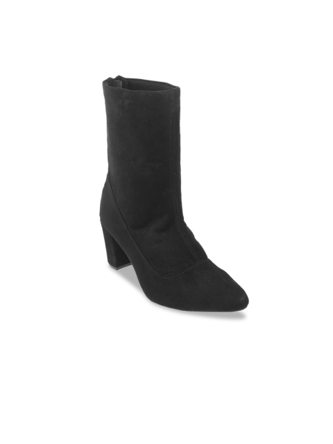 

Metro Black Suede Block Heeled Boots