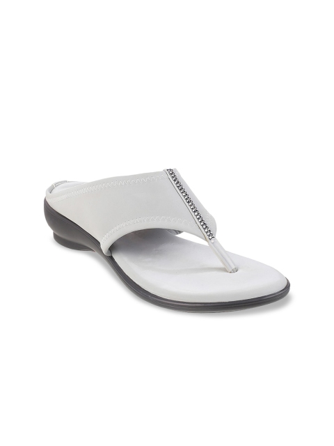 

Metro Women Grey Embellished Comfort Sandals With Western Embellishments