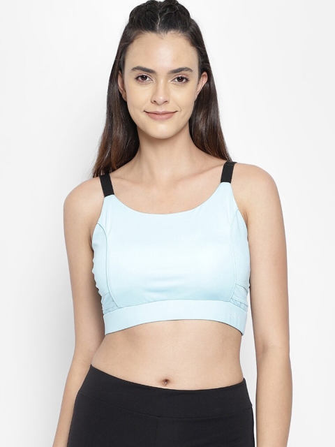 

Clovia Women Blue & Black Solid Lightly Padded Non-Wired Workout Sports Bra